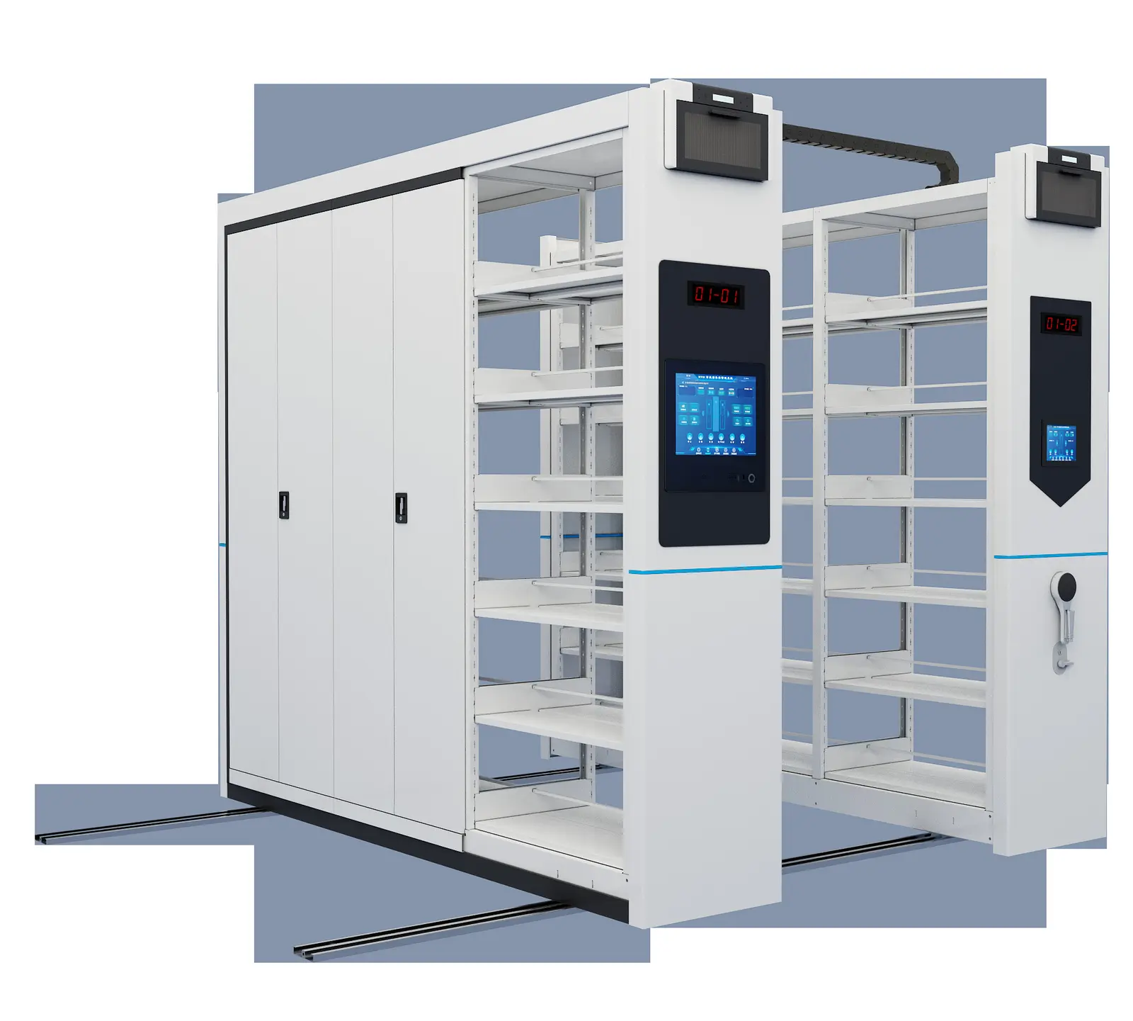 Mobile shelving control system detail